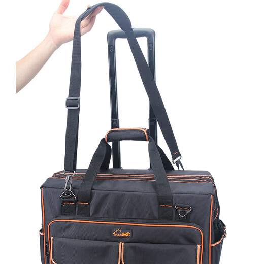 Sailoto Tool Kit Repair Kit Large Multi-Function Canvas Home Appliance Repair Electrician's Bag Trolley Tool Box Bag 18-inch Four-Side Hardened 4-Way Universal Wheels Double Row Wheels