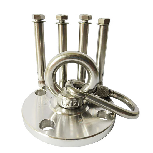 Dixin 304 stainless steel roof aerial yoga sandbag swing hanging chair bed fixed plate hook bracket hanging plate ring M14 luxury fixed style + spring buckle + anti-slip screws