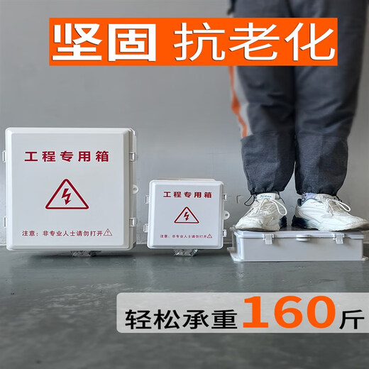 福西西大空间 防水箱监控弱电箱室外接线盒abs塑料防雨电源交换机路由器 小号（252*215*100）