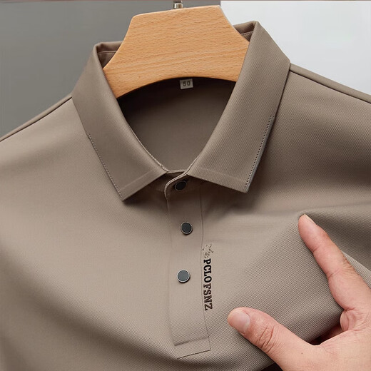Montagut High-End Mulberry Seide Langarmed T-Shirt Herren Spring und Herbst 2024 Neues Hemd für Herren Sommer-Polo-Basis-Hemd grün [3878] M [100-120jin [Jin ist gleich 0,5 kg]]
