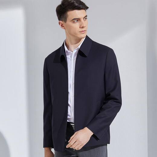 Antonio [90% Wolle getragen] High-End-Businessjacke für Männer mit Mulberry Seide clevere und leicht zu maintain Jacket Navy Blue Regular XL 52 (180/96A)
