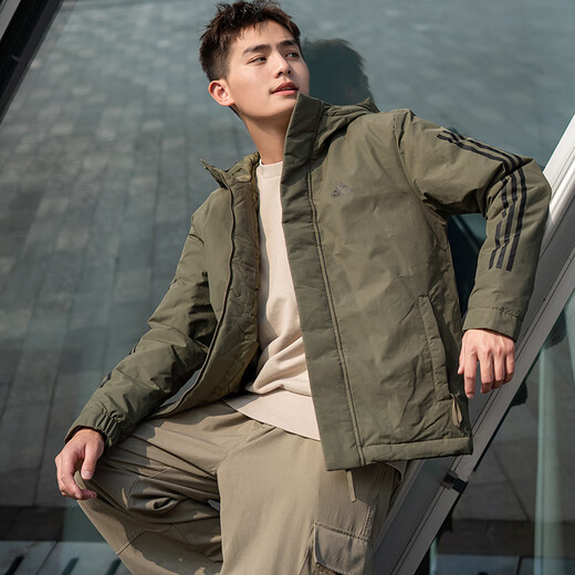 阿迪达斯（adidas）棉服男装女装 2025春季新款保暖情侣连帽防风外套运动服棉衣棉袄 IV9230/岩层橄榄绿 2XL 185