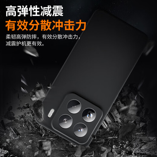 Biaz is suitable for Xiaomi 15 mobile phone case, Xiaomi 15 protective case, lens all-inclusive anti-fall, ultra-light and thin flocking lining, heat dissipation, skin-friendly feel, matte liquid soft shell JK747 black