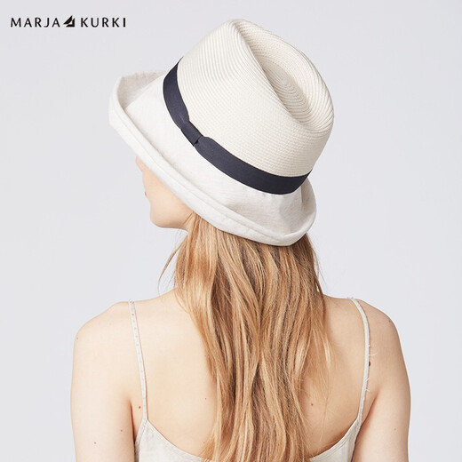 Maria Gucci (MARJA KURKI) sun hat for women, sun protection hat, forest European topper, adjustable hat wing, white