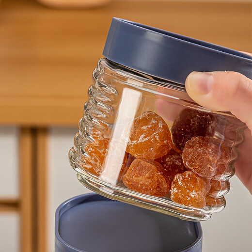Green apple glass bottle sealed jar storage jar miscellaneous grains tea dried fruit snack bottle storage container tea jar small size 400ml