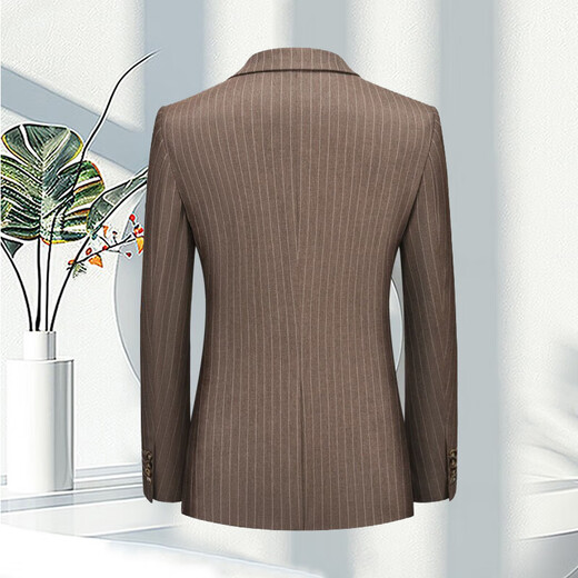 DVHNMK luxury brand men's suit suit men's business casual high-end formal wedding dress single-breasted suit khaki (top + pants) ready stock M (recommended 95-110 Jin Jin equals 0.5 kg) ready stock fast