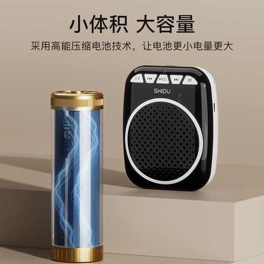 十度S308小蜜蜂扩音器 教师专用讲课扩音机 大音量户外喇叭 导游长续航防啸叫喊话器 有线麦克风 蓝色