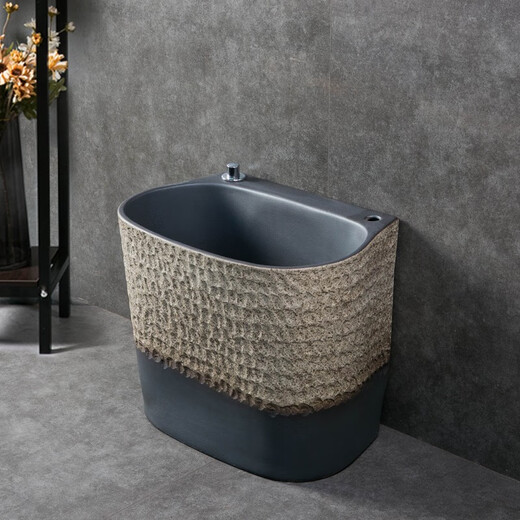 Xiangming Retro Art Mop Pool Outdoor Courtyard Mop Pool Home Bathroom Balcony Mop Pool Mop Tank Mop Basin Wave Stone Pattern Mop Pool + Water