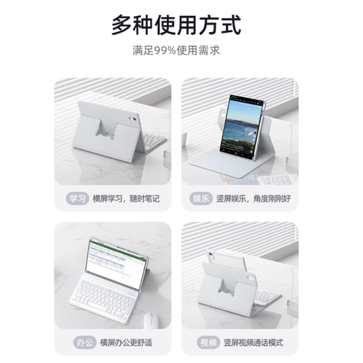 VHW适用ipad9保护壳第九代旋转带笔槽磁吸10.2英寸A2602/2603/2604/2605平板电脑2021款键盘保护套 旋转樱花粉皮套+兔兔键盘+礼包 ipad 2021款 10.2英寸 第9