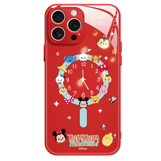 Disneys neue kreative Uhr Disney Family Apple Magnetic Phone Hülle Temperierte Glas Hartschale Silikon Weiche Kante kann Magsafe drahtloses Ladung nie