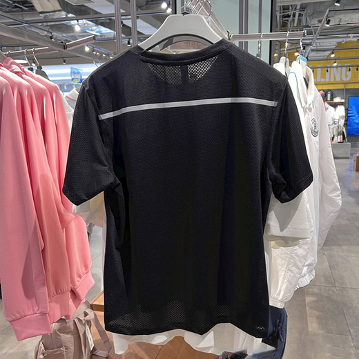 Adidas Ropa para mujeres de manga corta 2025 Summer Nuevo entrenamiento Fitness Running Sportswear cómodo transpirable Camiseta media manga de cuello JF1477 Negro S