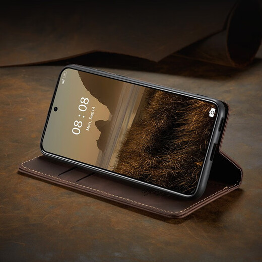 Huawei Mate60 Mobilfunkkoffer Flip Leder Case Mate60Pro Schutzhülle Mate60Pro + Vollkontakt Anti-Fall-Silikon Business Case Mate60Pro [braune Farbe] [Fall-Sicht 丨 Wear-Resistant 丨 Ant-Fingerabdruck]