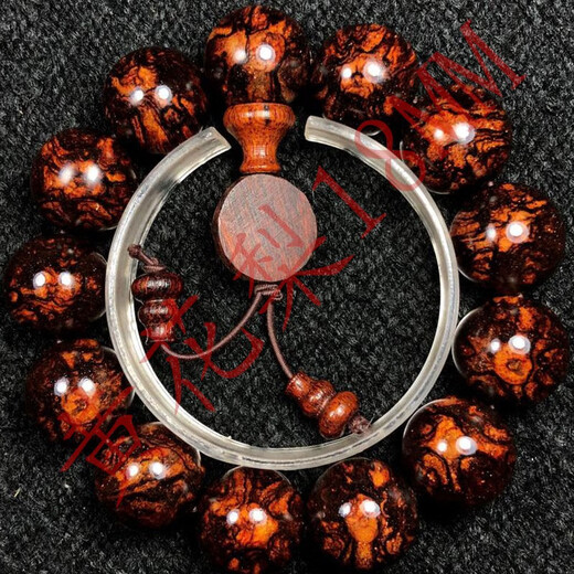 海南黄花梨手串2.0 老料鬼脸鬼眼油梨老料佛珠手链男女情侣款念珠 鬼眼25mm10颗