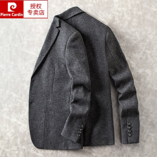 Pierre Cardin autumn and winter wool suit men's jacket youth Korean style woolen casual small suit men's slim single top gray 50/180