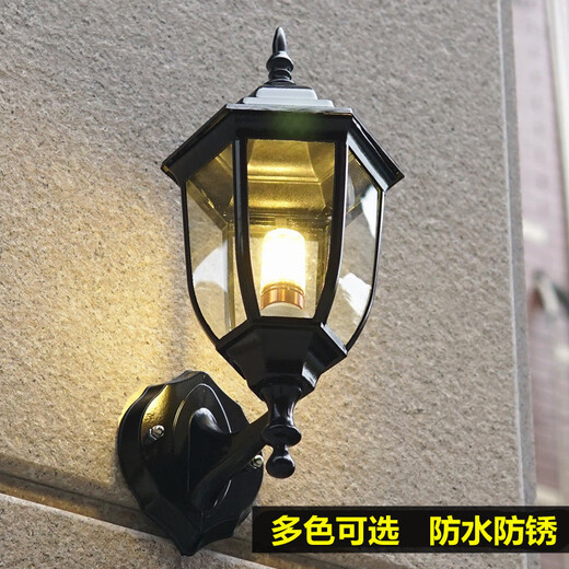 Yilin European outdoor wall lamp retro courtyard garden corridor lighting balcony outdoor waterproof lamp wall lamp garden lamp solar bronze