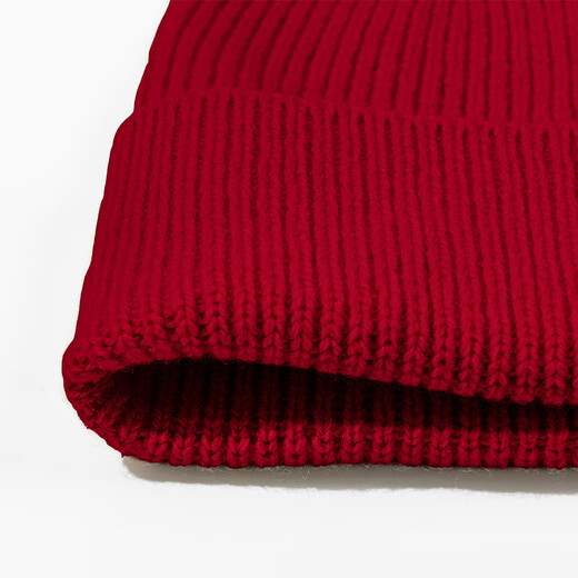 Shanghai Story Feste Farbe Nuannuan Serie Wolle gestrickt Hut 100% Wollhut Winter Warm Wollhut Urlaub Geschenk Dunkelrot One Size (55-60)