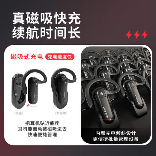 IndoorLink wireless explainer one-to-many government and enterprise reception business meeting project explanation is not pleasant to the ear Museum exhibition hall memorial hall high-end research team reception noise reduction explanation equipment Lavalier single lecture 15 receivers long battery life multi-port charging stand