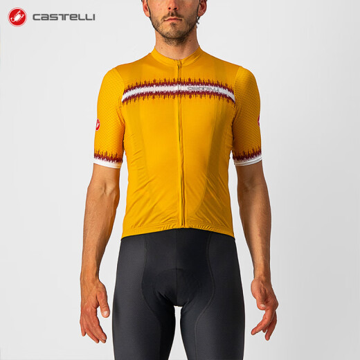 castelli scorpion men's spring and summer moisture absorption, anti-slip durable, pocket riding suit short sleeves 4522020 983 yellow and green 3XL