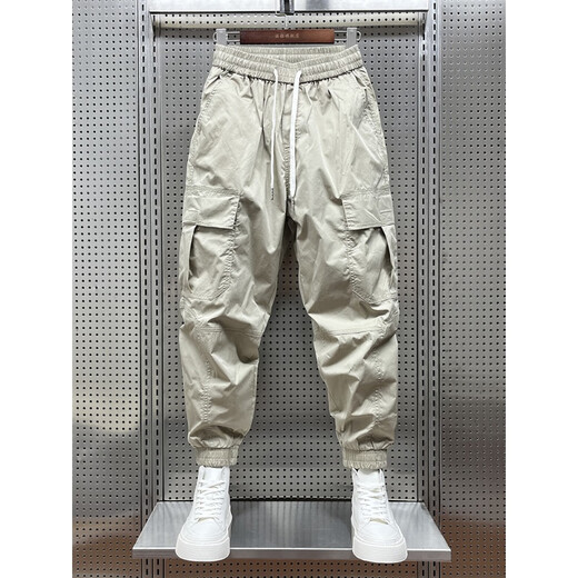 JEEP SPIRIT Japanese work pants men's spring pants ins high street trendy brand versatile oversize large size casual harem pants khaki K315 L