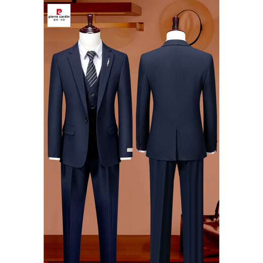 Pierre Cardin no-iron anti-wrinkle suit suit for men, wedding, groom, wedding, business formal wear, high-end suit, tailored dress for gentleman, black suit + trousers L