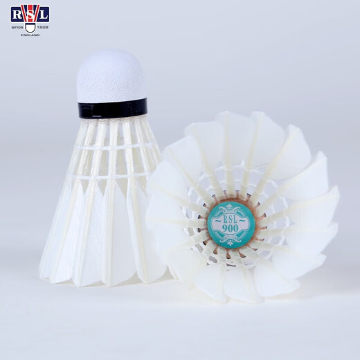 Asia Lion (RSL) badminton RSL10 balle de plumes de canard améliorée 12 pièces/baril, durable et stable, entraînement de compétition plume de canard RSL900 (version améliorée recommandée de la balle n° 10) 1 baril 77 vitesses