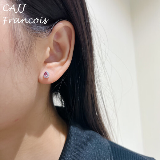 CAJJ Francois 0.55 carat pink tourmaline stud earrings for women 925 silver as a gift for personal wear natural colored gemstones tourmaline earrings