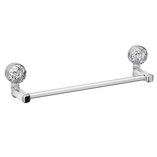 毛巾架强力免打孔卫生间浴巾置物架挂杆浴室壁挂式毛巾杆1585 【透明】单杆40cm