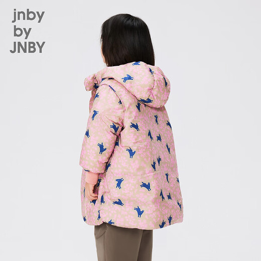 jnby by JNBY江南布衣童装冬羽绒服跳跳兔加厚连帽中长款男女童儿童1NBC13691 690杂粉 140 cm