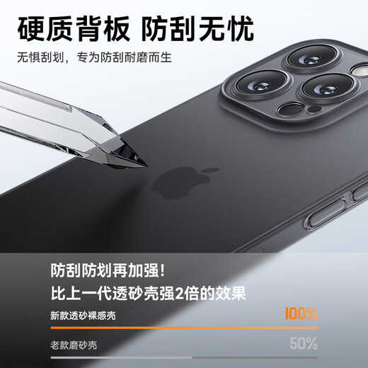 Mofei adapté à l'Apple 16pro Mobile Phone Case iPhone16promax peut absorber magnétiquement la dissipation de chaleur translucide ultra-fins ultra-finale pour les modèles masculins pour femmes sans température pour pénétrer le noir