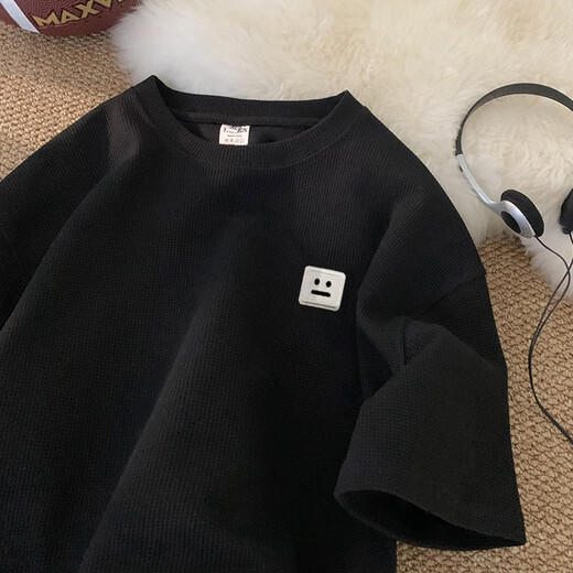 SHANNU Kurzarm-T-Shirt für Herren, Sommermodemarke, amerikanisches cooles Top, lockeres, lässiges Studentenpaar, halbärmeliges T-Shirt 701, kurzärmelig, Schwarz, XL. Dieser Stil ist zu groß, empfohlen 135–160 Jin Jin entspricht 0,5 kg