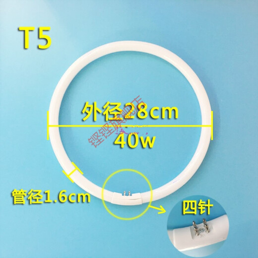 Tubo de tubo de lámpara redonda Kengkeng Keng Tubo fluorescente 22W32W40 Watt Lámpara de techo Circular O T5T6 Tubo de anillo T655W Diámetro exterior 32 cm 31-40W