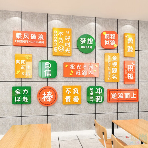 Ouoety Hualongding College -Aufnahmeprüfung Inspirierende Wall Aufkleber College -Aufnahmeprüfung Inspirierender Slogan Klassenzimmer Dekoration Kreative Junior High School X1047A Chevrolet Board 8mm klein 0m*0cm