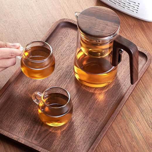 Tea Prince Magnetic Teapot Patented Design Filters Tea Water Separation High Borosilicate Glass Tea Making Artifact Tea Set Transparent 800ml + 2 Tea Cups