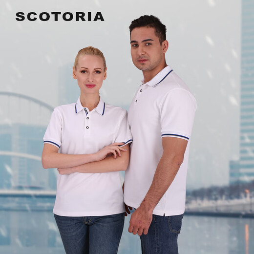 SCOTORIA斯卡地尔男夏装polo衫 翻领纯色半袖衫 CT671 宝蓝色 XL