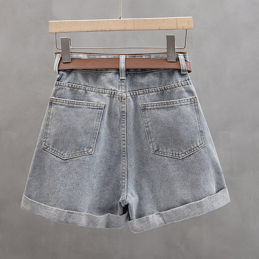 Cypress Jeans contrastantes 2025 Summer Nuevas pantalones cortos de caída de piernas altas para mujeres