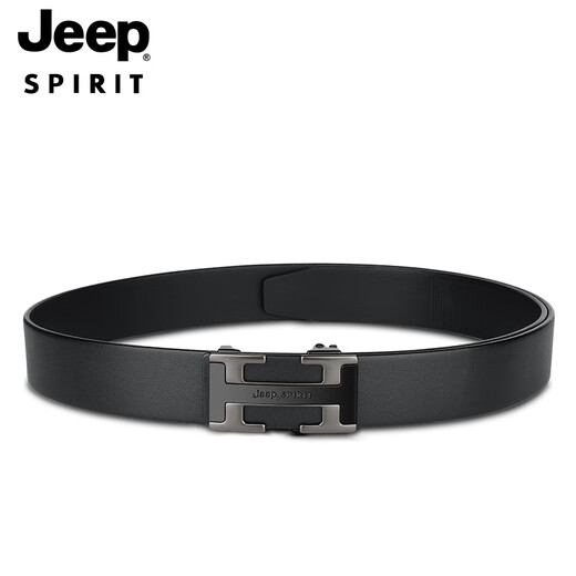 JEEP SPIRIT吉普皮带男士头层牛皮商务无牙内穿自动扣腰带真皮七夕礼物送男友