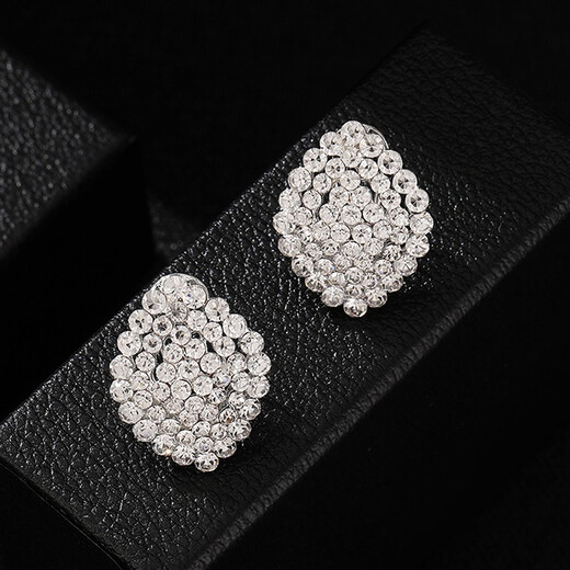 Idel's high-end exaggerated large earrings for women, fashionable and personalized internet celebrity earrings, elegant and atmospheric earrings, rhinestone oval earrings E0002