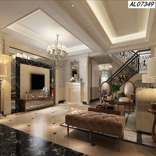 Clcey Anchor Live Broadcast Room Hintergrund Wandtuch 3D dreidimensional realistisches Wohnzimmer Treppe Internet Promi Anker Hintergrundtuch 7371 Breite 1,8 Meter hoch 2 Meter