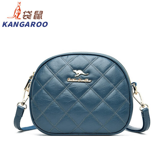 袋鼠（KANGAROO）女包2024新款时尚三层小圆包女斜挎包软皮气质百搭女手提包单肩包 黑色