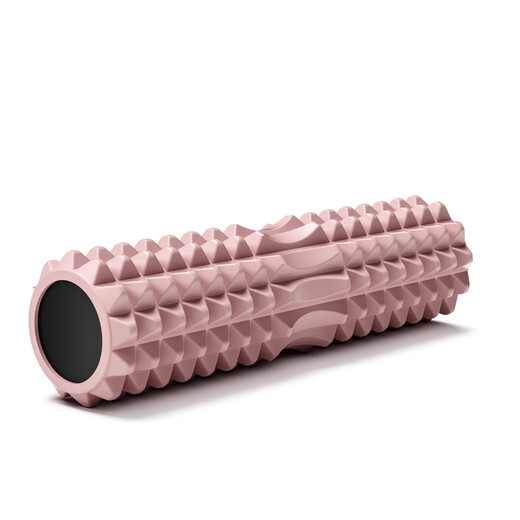 LEDOMODA Solid Foam Roller Mace Muscle Relaxation Leg Massage Roller Stick Fitness Training Pilates Yoga Column 34cm-Hollow Crescent Style Taoyao Powder