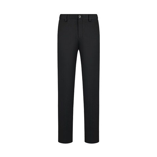 Qipai wool-containing men's casual trousers for men spring and summer thick double-sided brushed comfortable warm trousers black 35