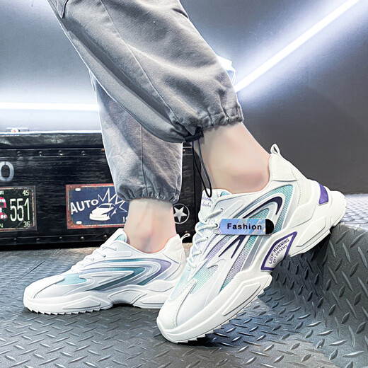 
MVPBOY autumn and summer teenagers sports shoes for men breathable students running shoes versatile dad shoes for men trendy cool casual shoes for men Speed step X9920 white purple 42 (260mm)