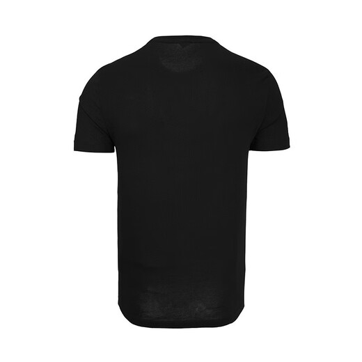 阿玛尼（ARMANI）男装男短袖t恤时尚圆领胸前字母logo图案 11151礼物 黑色 M