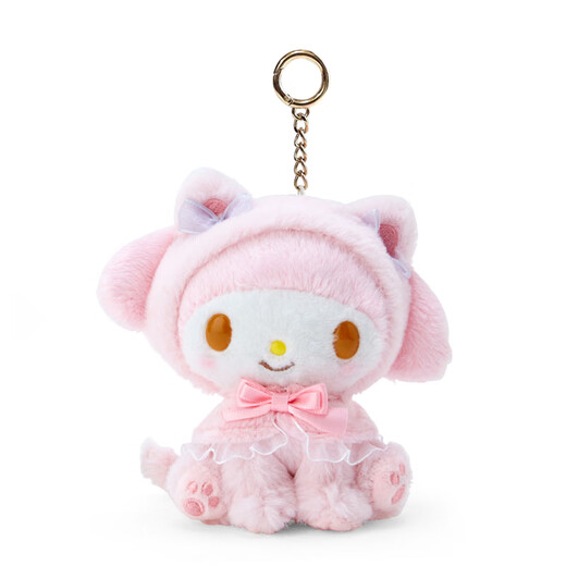 SunToMoon Cute Kuromi Cat Plush Doll Keychain Melody KT Cute Pet Doll School Bag Pendant Creative Gift Melody Kitten