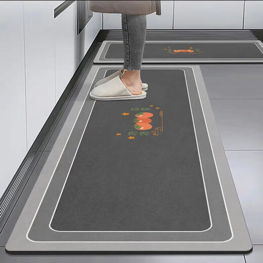 Mihou kitchen special floor mat household water-absorbent, oil-absorbent and dirt-resistant floor mat long non-slip and wear-resistant kitchen mat supports customization simple rainbow-dark blue 40*120 cm single piece/water-absorbent and oil-absorbent