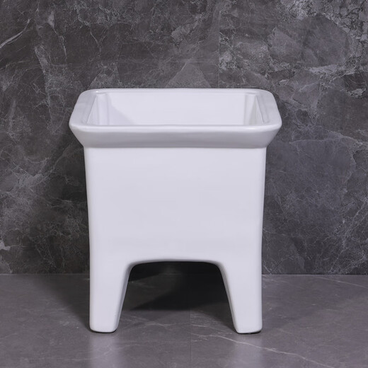 Lefit (lfte) bathroom ceramic wash mop pool balcony mop trough household Taiwan-controlled large, medium and small mop basin courtyard mop pool 905 manual water delivery to home