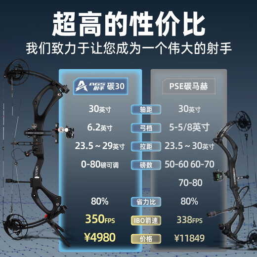 A Great ShooterAGS Shooter Carbon 30 Compound Bow and Arrow High Precision Archery Adult Hunting Non-Carbon Machsius PSE Archery Bow Black Gold Carbon 30-Glory Typhoon Set
