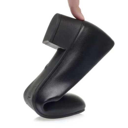 Chaussures de travail de neuf pouces Sunny Slewess Chaussures en cuir de femme noires talons épais travaill