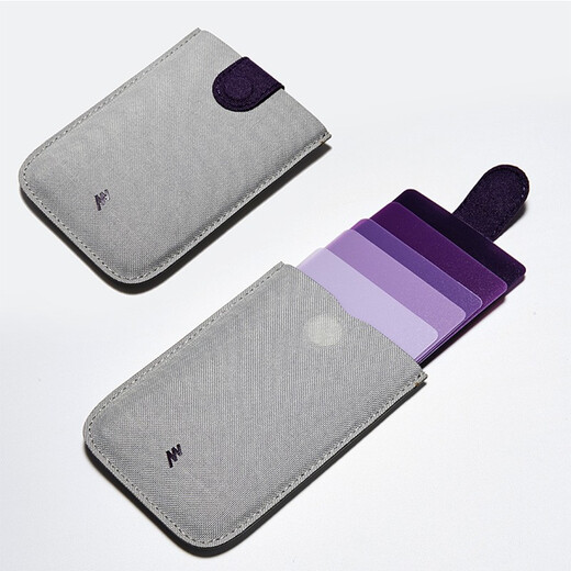 Qimo (KEMY) DAX layered pull-out bag Internet celebrity fashion brand men and women ultra-thin color gradient smart card wallet gray blue gradient/spot