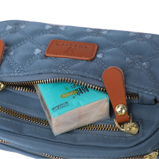 Dongxuan Mom's Change Key Small Sac en tissu nouveau Version coréenne Nylon Mini Bag des femmes d'âge moyen Haze Bleu